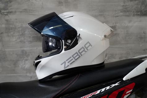 Zebra Original Motorcycles Full Face Helmet With Silver Lens FF801.